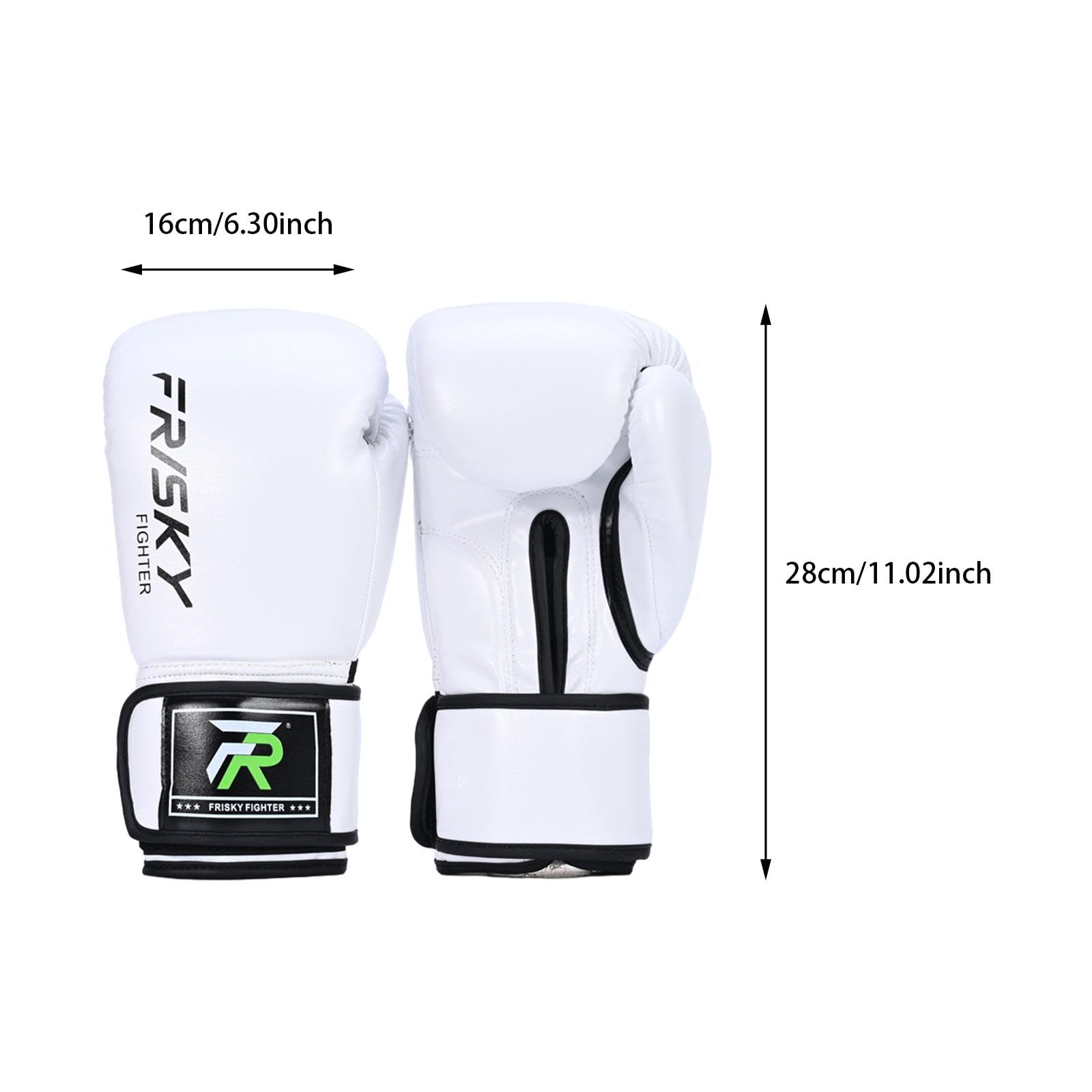 Guantoni da, Attrezzatura per Allenamento Uomo E Donna, Guantoni da, Guantoni da Pugilato per MMA, Sparring, Grappling, Kickboxing, Bianco 12OZ