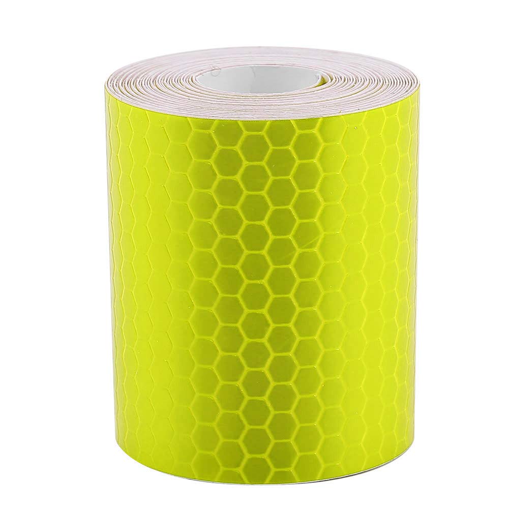 Keenso Reflective Tape Sticker,5cmx3m Safety Adhesive Reflective Tape,Universal Safety Reflective Warning Lighting Sticker,For Bike&Cars,Boat,Trailers(yellow) Bicycles and accessories Riding