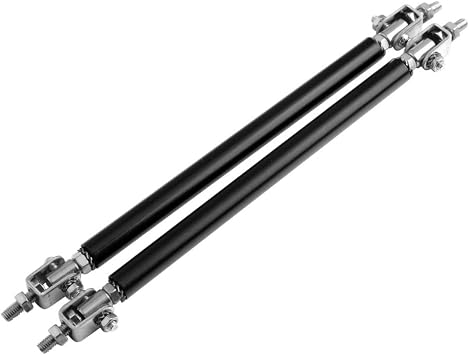 One Pair Adjustable Front Bumper Lip Splitter Strut Tie Bar Strut Rod 75mm,Black