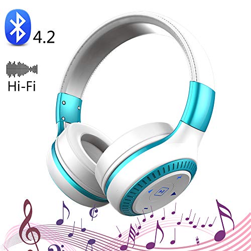 SHENGY Tactile Pliable écouteurs de Sport Bluetooth, Casque stéréo de réduction du Bruit monté sur la tête, Haut-parleurs de 40MM, Support pour 3.5 mmAUX, Carte TF, Cadeau de Vacances Parfait,White