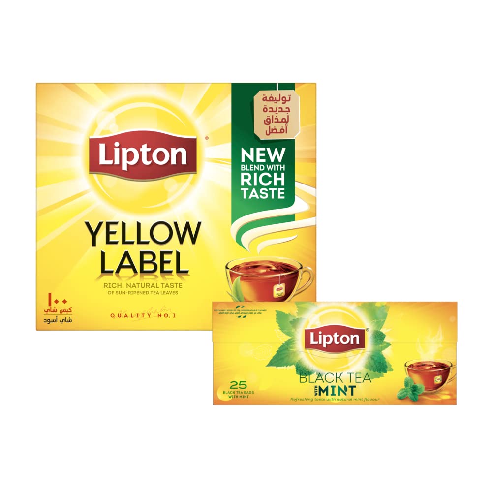 Lipton Flavour Bundle: Black Tea, 100 Teabags and Black Tea Mint, 25 Teabags