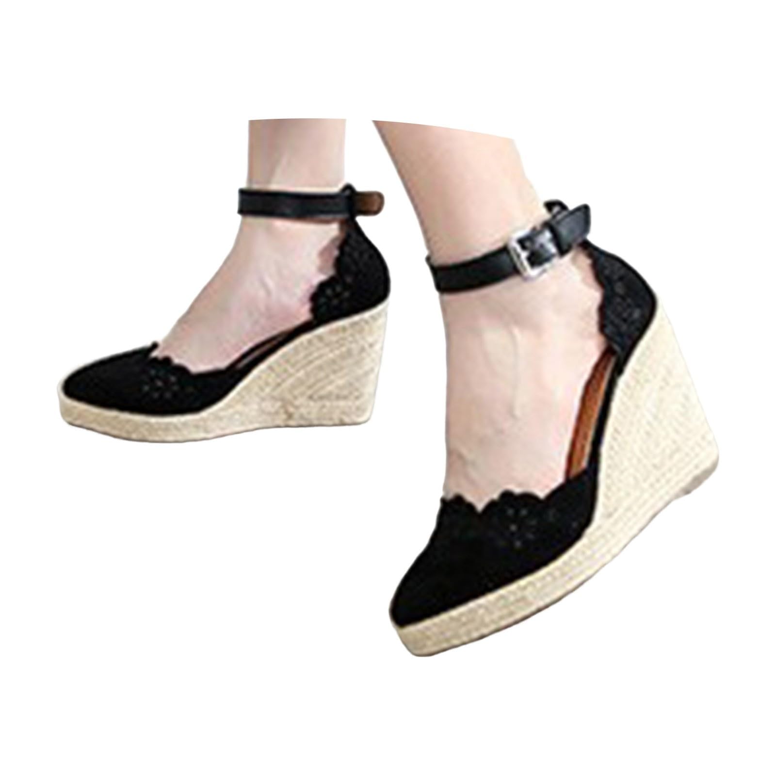 Sandali Gioiello Donna,Sandalo Ciabatta Donna,Punta Affusolata Alto Plateau Espadrillas Casual,Tacchi Decorazioni A Fiore Strass Apertura Facile Cerimonia