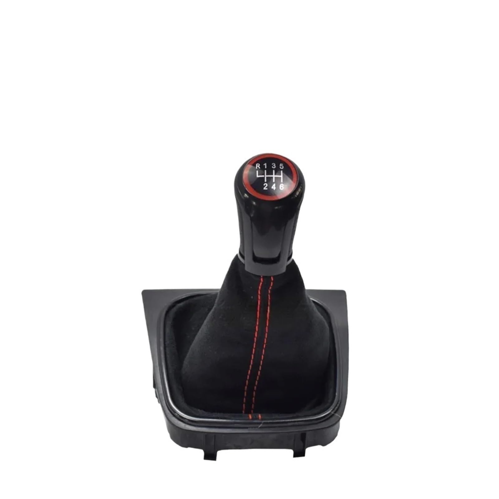 Jeocoai For Red Line Car Gear Knob For Golf 5 Mk5 For 6 Mk6 For Jetta A5 For Scirocco Gear Shift Knob With Leather Dust Boot Collar Case(,6Speed)