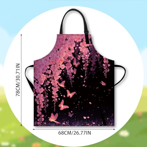 Image of Nuxovilar Decorative Kitchen Apron, 26.77x30.70 Inch Polyester Cooking Wearable Cover