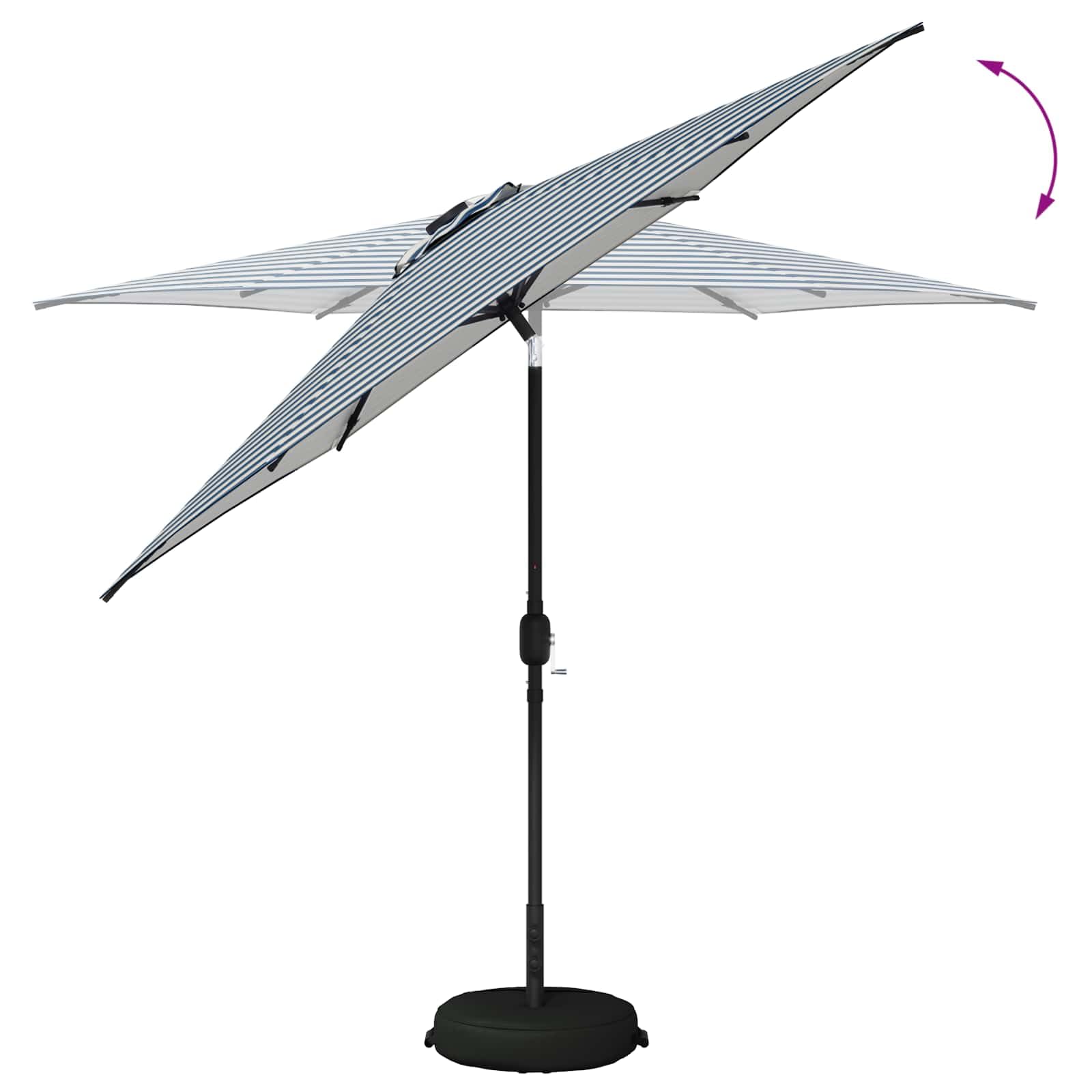 SYDE Parasol ogrodowy ze światłami LED i podstawą 270 x 270 cm poliester
