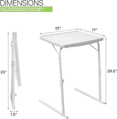 Miniatura 17 de Magshion Bandeja de TV inclinable ajustable de 22 pulgadas, mesa para cena en cama o sofá, cómoda mesa negra plegable con 3 ajustes de ángulo de