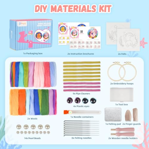 Image of Needle Felting Kit,Embroidery kit for Beginners,Punch Needle Kits Adults Beginner,Punch Needle kit for Beginners, Includes All Tools and Materials,Easy to Follow Instructions and Videos(Axolotl)