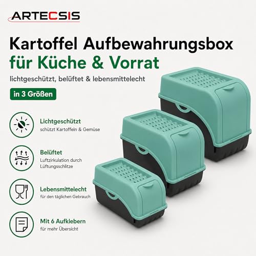 ARTECSIS® 2x Kartoffel Aufbewahrungsbox mit Deckel 4 kg mintgrün – Ansicht 6