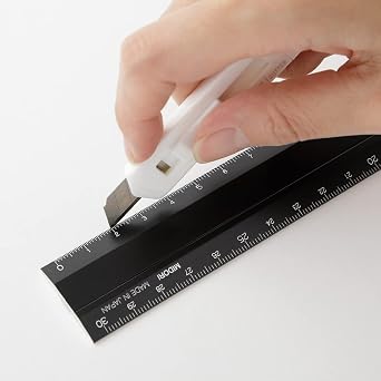 DESIGNPHIL 42286006 Midori Ruler Aluminum Multi Ruler, 11.8 inches (30 cm), Black A