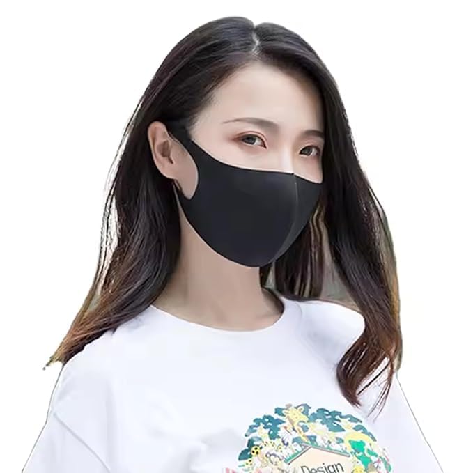 Image of Tomorrow Fashion Face Mask - Reusable Soft, Breathable & Washable Black Mask for Men & Women | Daily Use, Travel, Outdoor Activities | Stretchable Rider Mask | Stylish & Comfortable Fit