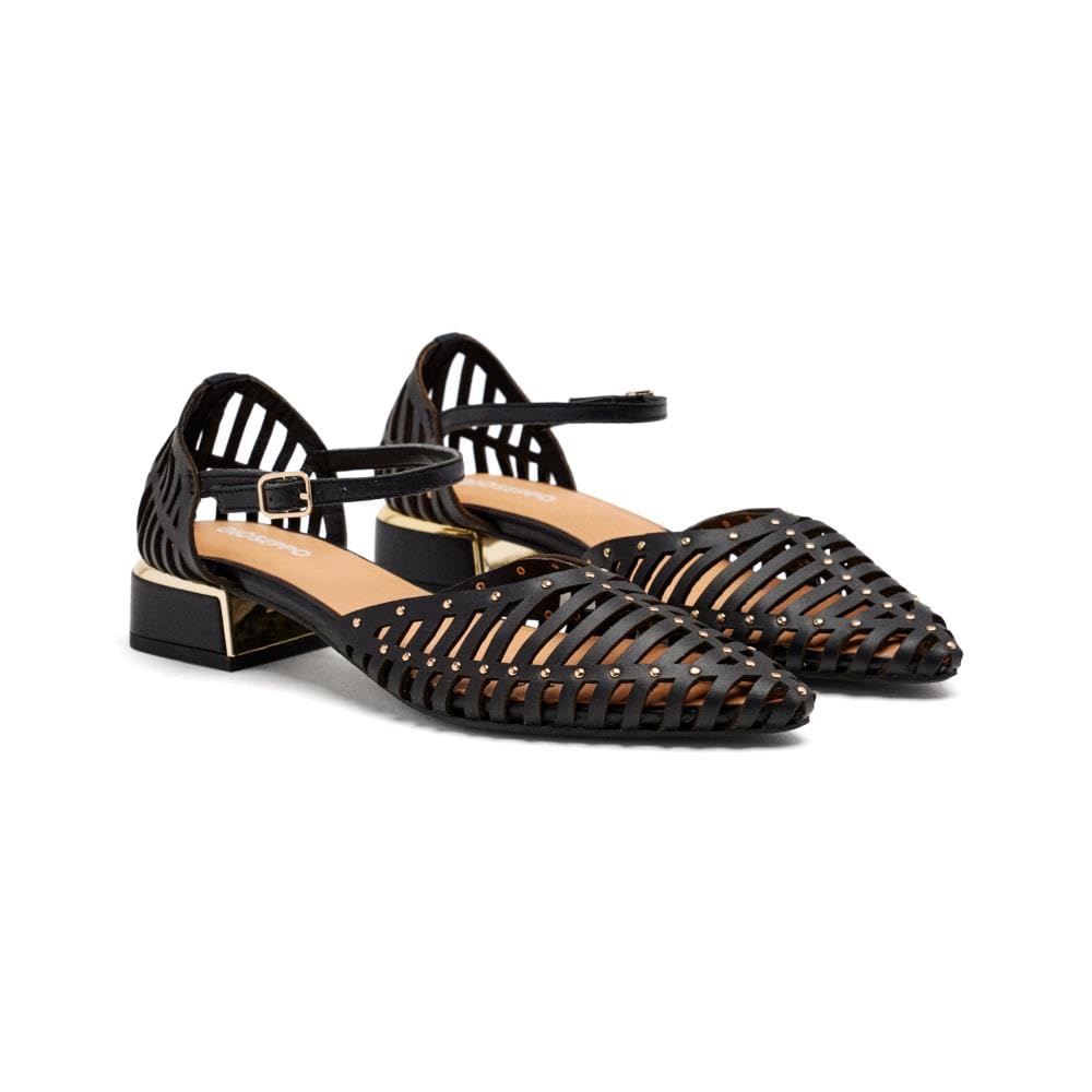 GIOSEPPO Fletcher, Women's Sandal, Black, 41 EU, Black/White, 8.5 UK