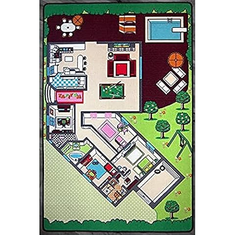 TAPITOM Children's House Plan Rug - 130 x 200 cm Cover