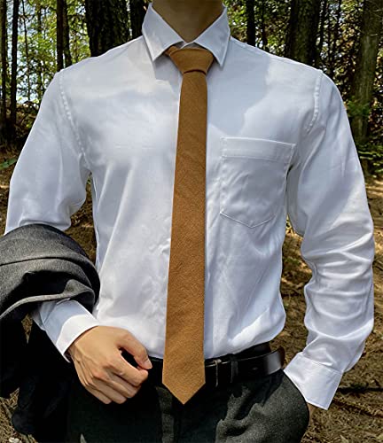 Image of Kebocis Mens Solid Color Cotton Necktie for Men