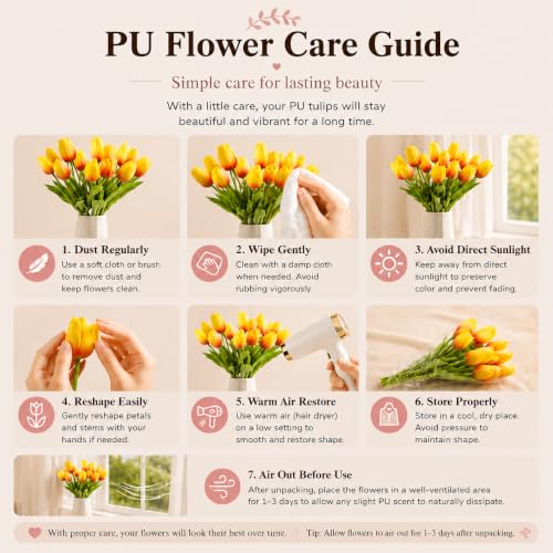 Image of Mandy's 20pcs Artificial Sunset Tulips