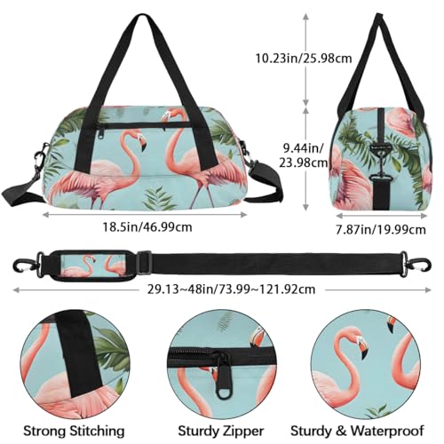 Palm Flamingo Kids Duffle Bag Boys Girls Small Sport Dance Gym Bag for Overnight Travel Weekender Carry On4