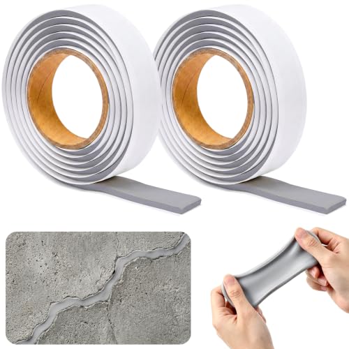 Image of U0U 2 Pack Gery Moldable Silicone Putty,5mm Waterproof Multi Purpose Butyl Seal Putty Tape,Plumbers Duct Seal Putty for Sink Drain Gap Wall Repair
