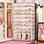 CIMLORD 9-Tier Foldable Shoe Rack Organizer for Closet,36 Pairs Collapsible Plastic Shoe Shelf,Large Shoes Cabinet with Door,Clear Stackable Storage Box Easy Assembly?White-Pink?
