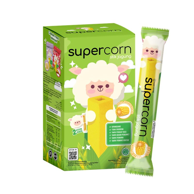 Swad Gram - Super Corn Stick Roasted Snack | Pack of 12 | Original Flavor | Crunchy & Delicious Roasted Corn Treat