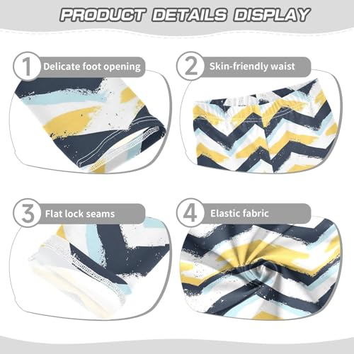 KLL Fashion Zigzag Pattern Yellow Girls Legging Casual High Waisted Sweatpants Gym3