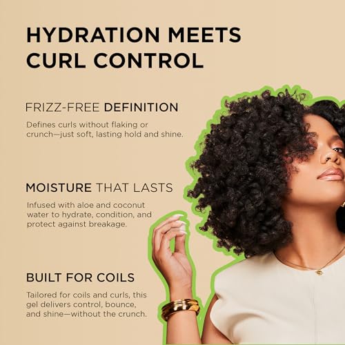 African Pride Moisture Miracle Hydrate & Hold Curl Defining Gel for Curly & Coily Hair, Controls Frizz, Hydrates, Defines Coils & Curls, No Flakes, 18oz, Pack of 3
