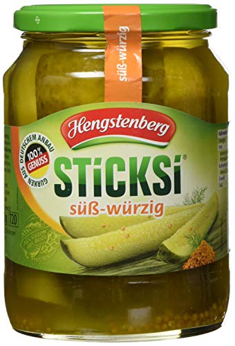 Hengstenberg Sticksi Gurkenviertel süß-würzig, 12er Pack (12 x 360g)