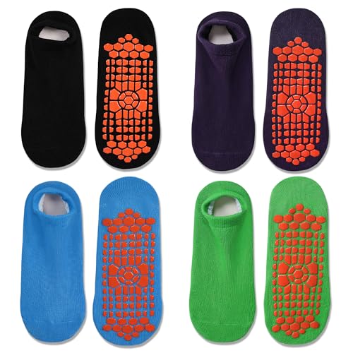 Tphon Non Slip Kids Trampoline Socks Anti Skid Socks with Grippers for Toddler Children Grip Socks for Boys Girls