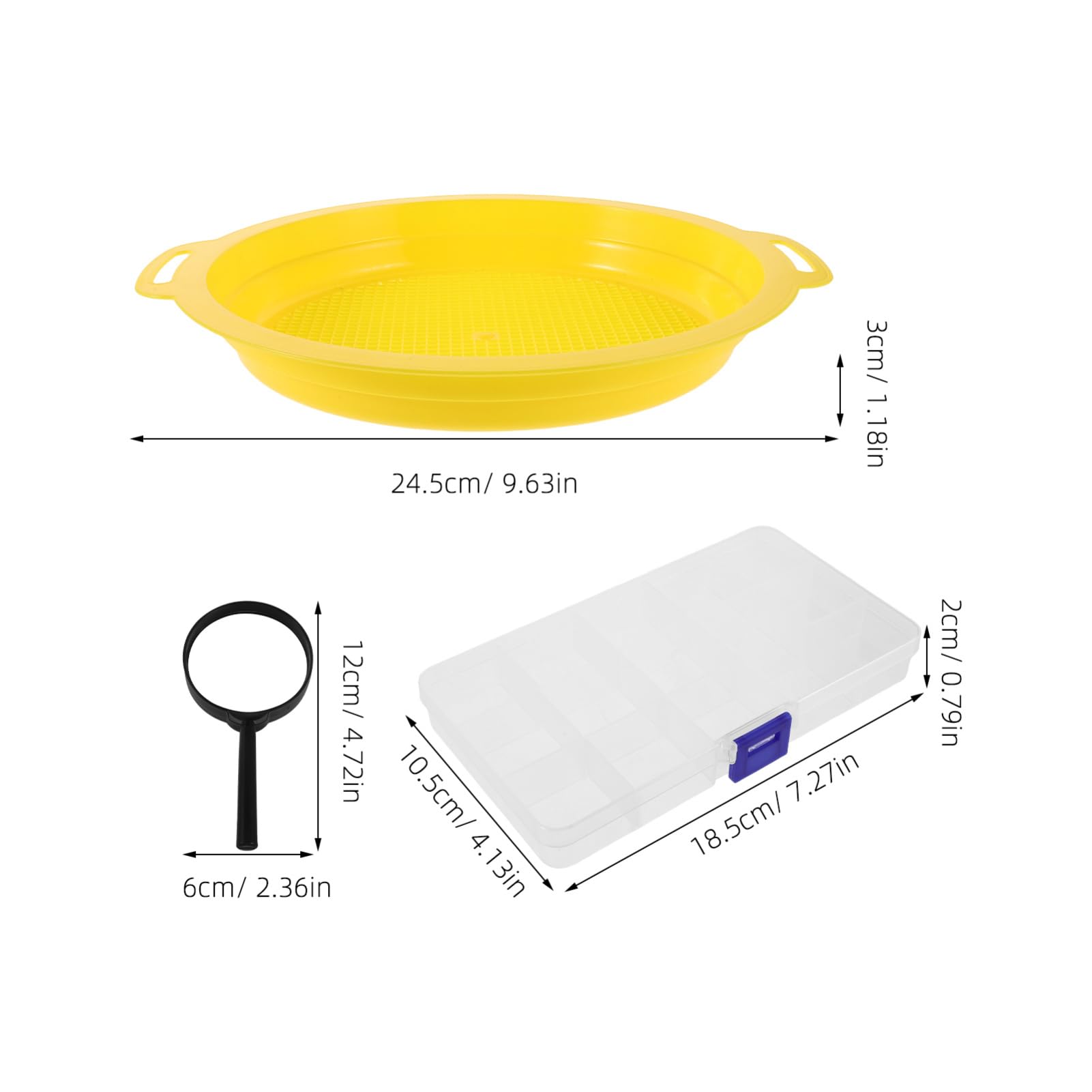 BESTonZON 1 Set Portable Gold Panning Sieve Convenient Mesh Pan for Efficient Gold Extraction Outdoor Mining Sand Sifter Magnifier