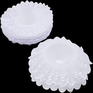 10pcs Lace Bouquet Collar,Lace Collar Bouquet Holder Wedding Bridal Bouquet Collar White Lace Decoration Bouquet Holder(White)