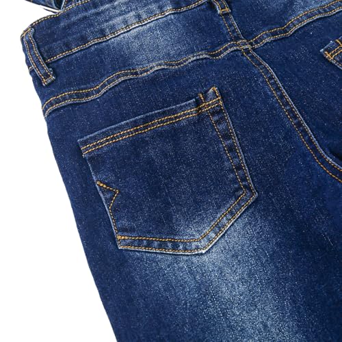 KIDSCOOL SPACE Baby Little Girls Denim Overalls,Toddler Big Boys Adjustable Jeans Workwear3