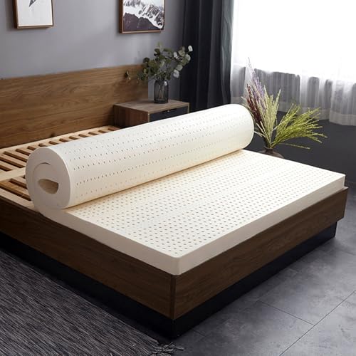 Colchón de látex de 80x200 cm transpirable y sobrecolchón natural indeformable 4