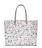 Tory Burch Kerrington Square Large New Ivory Delphi Flower Handbag