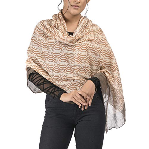 Image of AQVA Printed Cotton Scarf, Soft Scarves Stoles for Summer & Winter for Women & Girls (Size: 75 x 43 Inches)