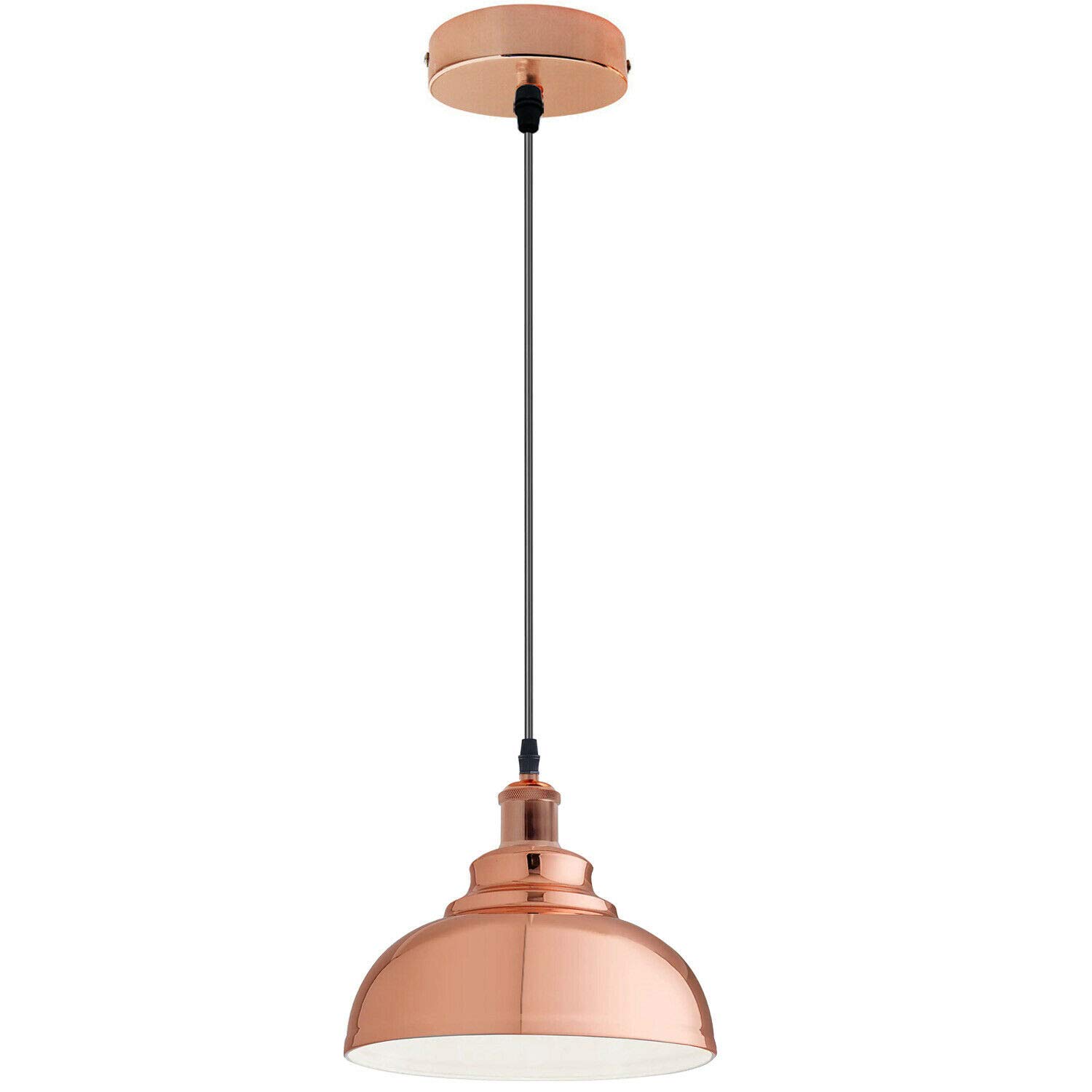 Dc Voltage Rose Gold Pendant Ceiling Light Set Hanging E27 Vintage Dome Lamp Shade