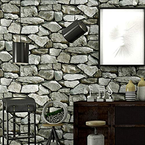 WCF Papel tapiz, simulación tridimensional Ladrillo Papel de pared Retro industrial Viento Barra de PVC Tienda Barbería Revestimientos de pared impermeables Pegatinas de pared-10.16 ( Color : 2 )