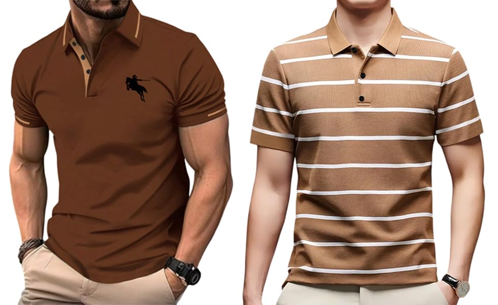 Image of TAGAS Men's Short Sleeve Polo Shirt, Button Up Collar | T-Shirt for Mens | Casual T Shirt for Men | (MT-7)