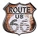 Dodjune-Route 66 Bandiera Americana Novità Highway Vintage Retro Wall Decor Shield Targa in metallo
