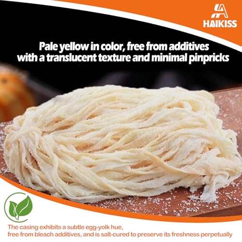 Natural Sheep Sausage Casing,Edible Casings for Sausage Making,Grade A, Pre-Tubed,Great for Snack Sticks,Italian Sausage,Hot Dog Casing, Breakfast Sausage Links and Most Sausage -12M/39ft,Φ20-22mm