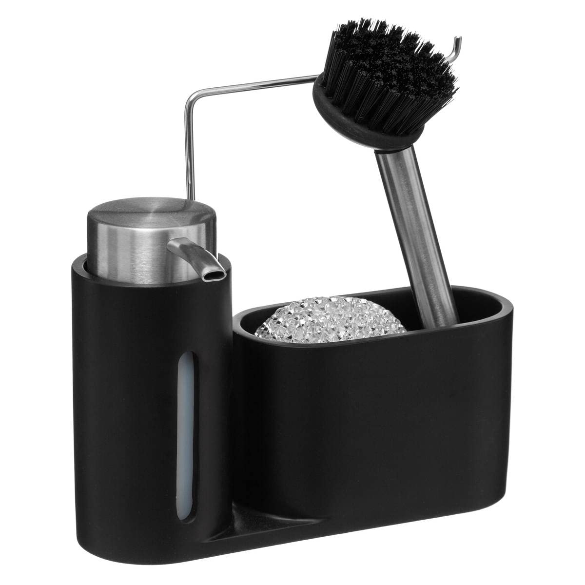 5five - organizador de fregadero con dosificador 150ml negro