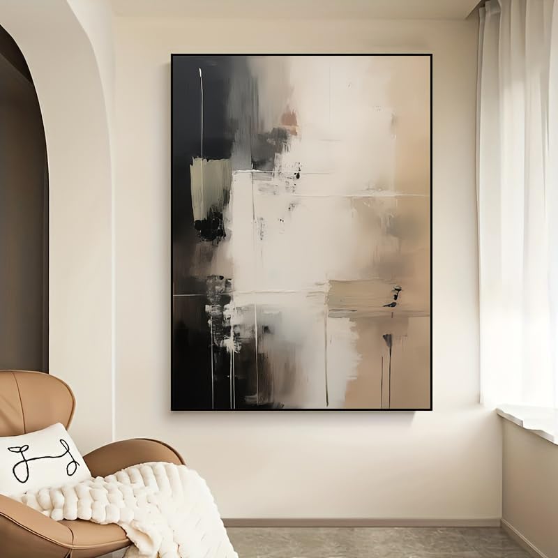 Tableau abstrait grand format pour habiller un mur vide blanc