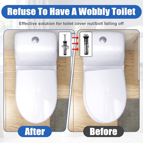 2 Stück Neu Toilettensitz Schraubensatz, Universal Lang, Edelstahlmutter Schraube, Einfach zu installieren, Toilettensitz-Ersatzteil-Kit (Screws-JS2)