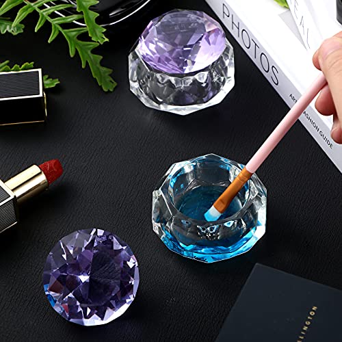 2 Pieces Dappen Dish With Lid, Liquid Powder Dappen Dish For Acrylic Nails Crystal Bowl Glass Dapping Dish Glassware Nail Stand Cup For Nail Manicure Care Tools Diy #TOP5