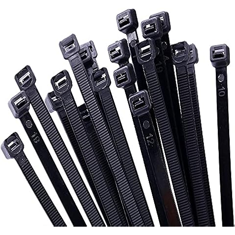 Qikaara Cable Ties Black Pack of 100, 250 x 5.2 mm Cable Ties Tensile Strength 35 kg, Strong Large Heavy Duty Cable Zip Ties Nylon Plastic Cable Tie Set Cable Tape UV Resistant Heat Resistant Cover