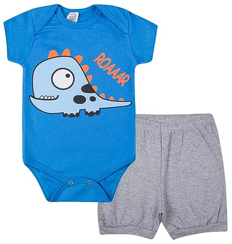 Kit Roupa De Bebe 6 Peças Body Manga Curta E Short Algodão Menino ou Menina (G, Menino)