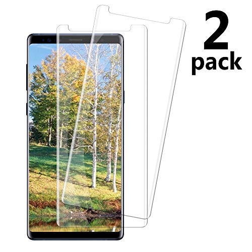 [2 Pack] Note 9 Tempered Glass Screen Protector Compatible with Samsung Galaxy Note 9 [HD Clear] [Anti-Bubble] [9H Hardness] [Anti-Scratch] [Anti-Fingerprint] [Friendly Case]