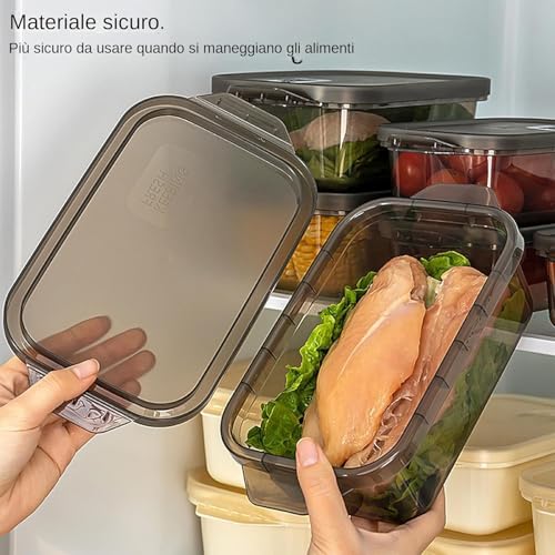 Image of StyleX Store Food Storage Containers | Multipurpose Stackable Kitchen Storage Boxes | Airtight Refrigerator Organizer for Fruit, Vegetables, Cereal, and Snacks (Black-Set of 3)