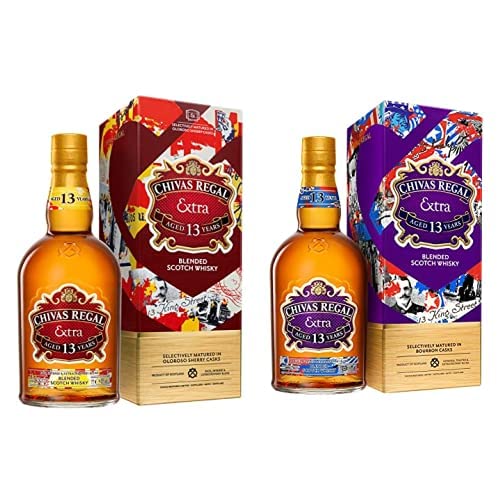 ChivasExtra 13 Scotch Whisky Bundle: Chivas Extra Sherry 13 Year Old Whisky, 70cl & Chivas Extra Bourbon 13 Year Old Whisky, 70cl