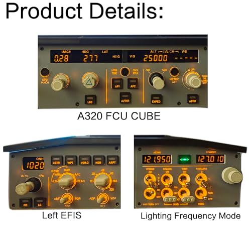Image of Flight Simulator A320 FCU CUBE Driving Mode Flight Control;Simulated Flight Airbus FCU + Left EFIS + Customized Lighting Frequency Mode + Landing Gear Mode+ Light shield Support For X-Plane MSFS2020 (FCU CUBE+EFIS +Lighting Mode)