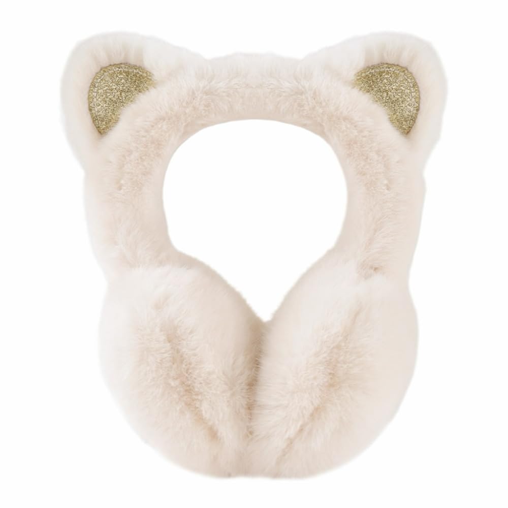 Peecabe Winter Kids Earmuffs Warm Girl Ear Muffs For Toddler with Cat Ears