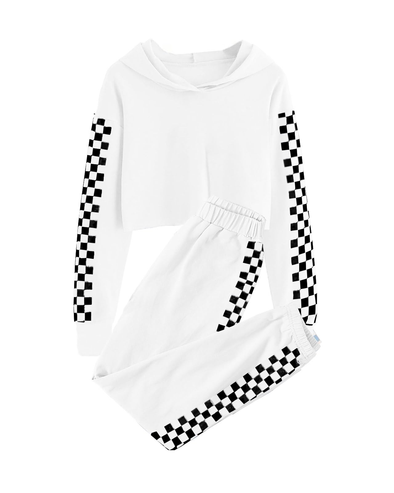 Meikulo Kids 2 Piece Outfits Girls Crop Tops Hoodies Long Sleeve Fashion Sweatshirts and Sweatpants
