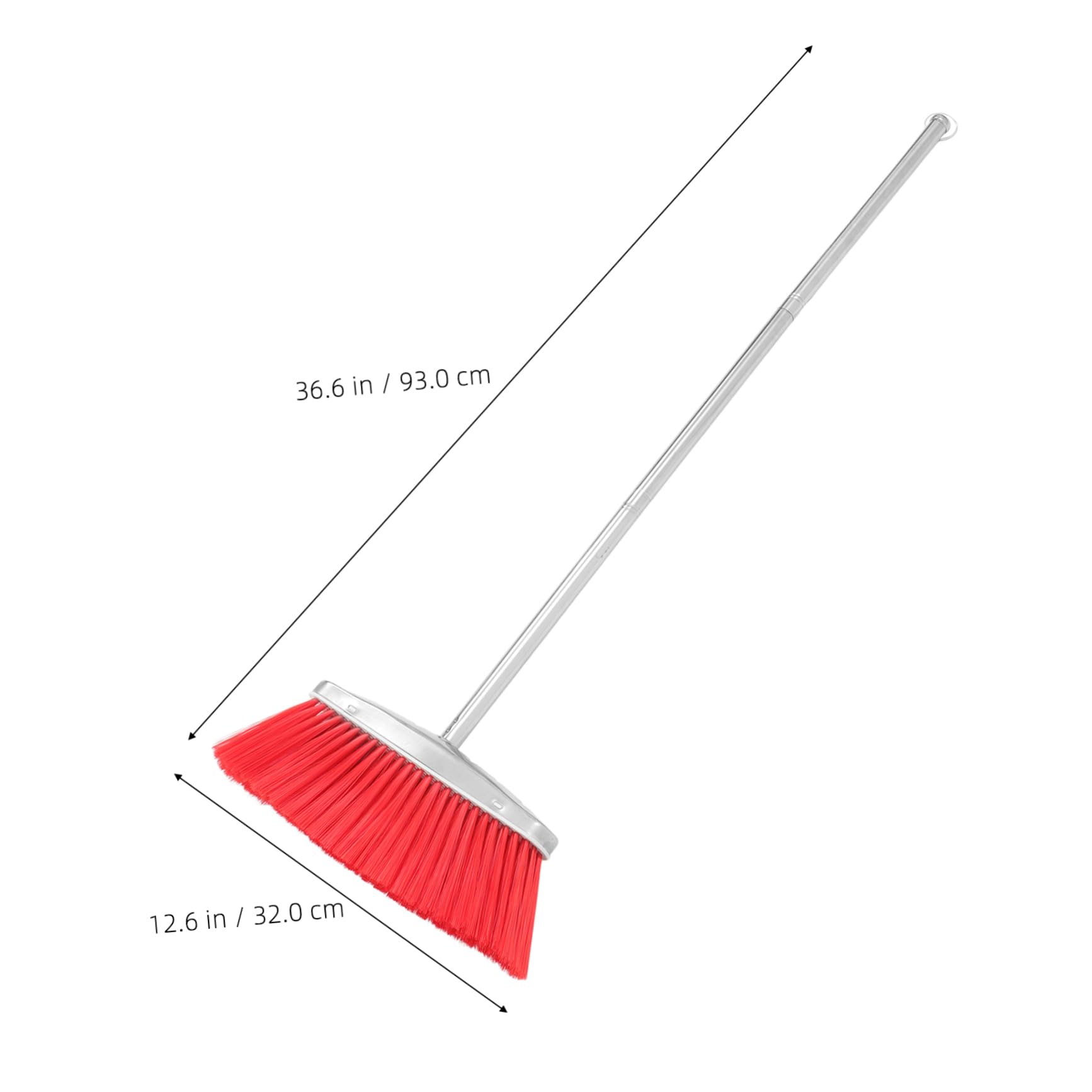 Healeved Home Cleaning Broom Set Wide Angle Sweeping Brush Long Handle Broom Stainless Steel Bristles Indoor Outdoor Broom for